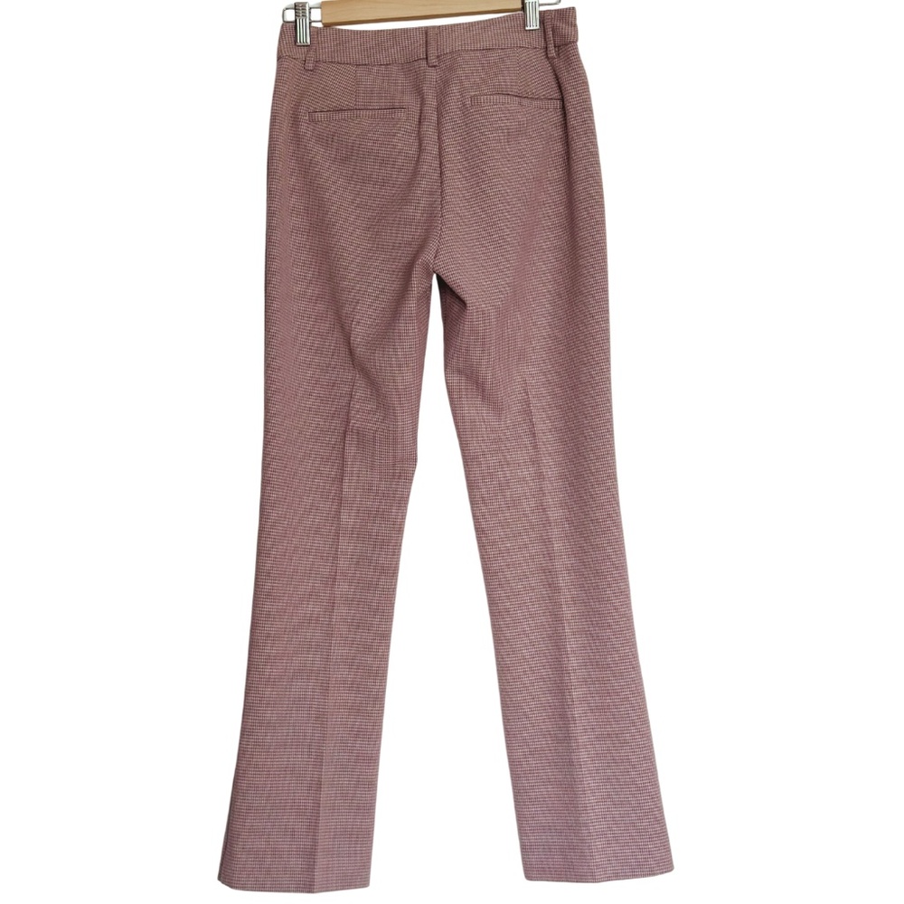 Express Columnist Barely Boot Pants Womens 4S Mid Rise Stretch Pink Houndstooth - Picture 2 of 9